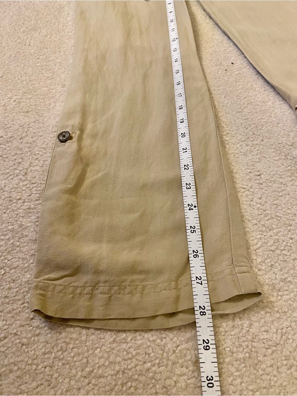 LINEN Beige Drawstring relaxed pants - Picture 5 of 7